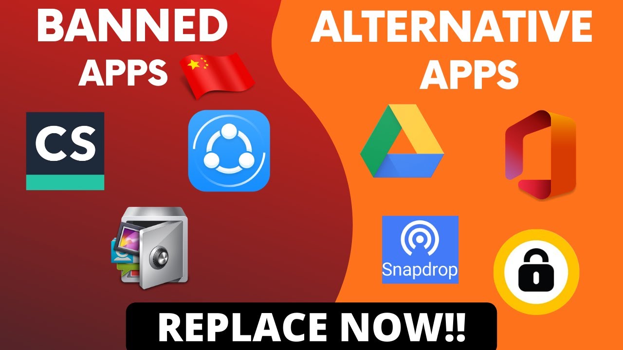 BEST SAFE REPLACEMENT APPS FOR TOP BANNED CHINESE APPS 🙌🔥 | SAFE ALTERNATIVES FOR CHINESE APPS!! 🤗🔥