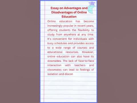 Essay on Advantages and Disadvantages of Online Education - YouTube