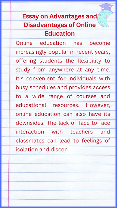 Essay on Advantages and Disadvantages of Online Education - YouTube