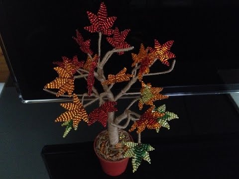 КЛЕН из БИСЕРА. Как собрать дерево из бисера. Beaded maple. БИСЕРОПЛЕТЕНИЕ для НАЧИНАЮЩИХ