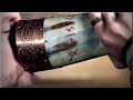 Decorating a Viking Drinking Horn with Etched Bronze Plates