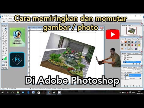 Cara memiringkan atau memutar gambar dan photo di Photoshop