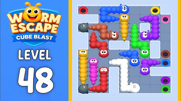 Worm Escape Cube Blast level 48 solution