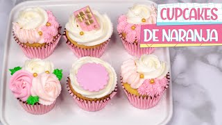 CUPCAKES DE NARANJA DECORADOS CON BUTTERCREAM🧁 | ESPECIAL DÍA DE LA MADRE💝 | Aroly Carrasco