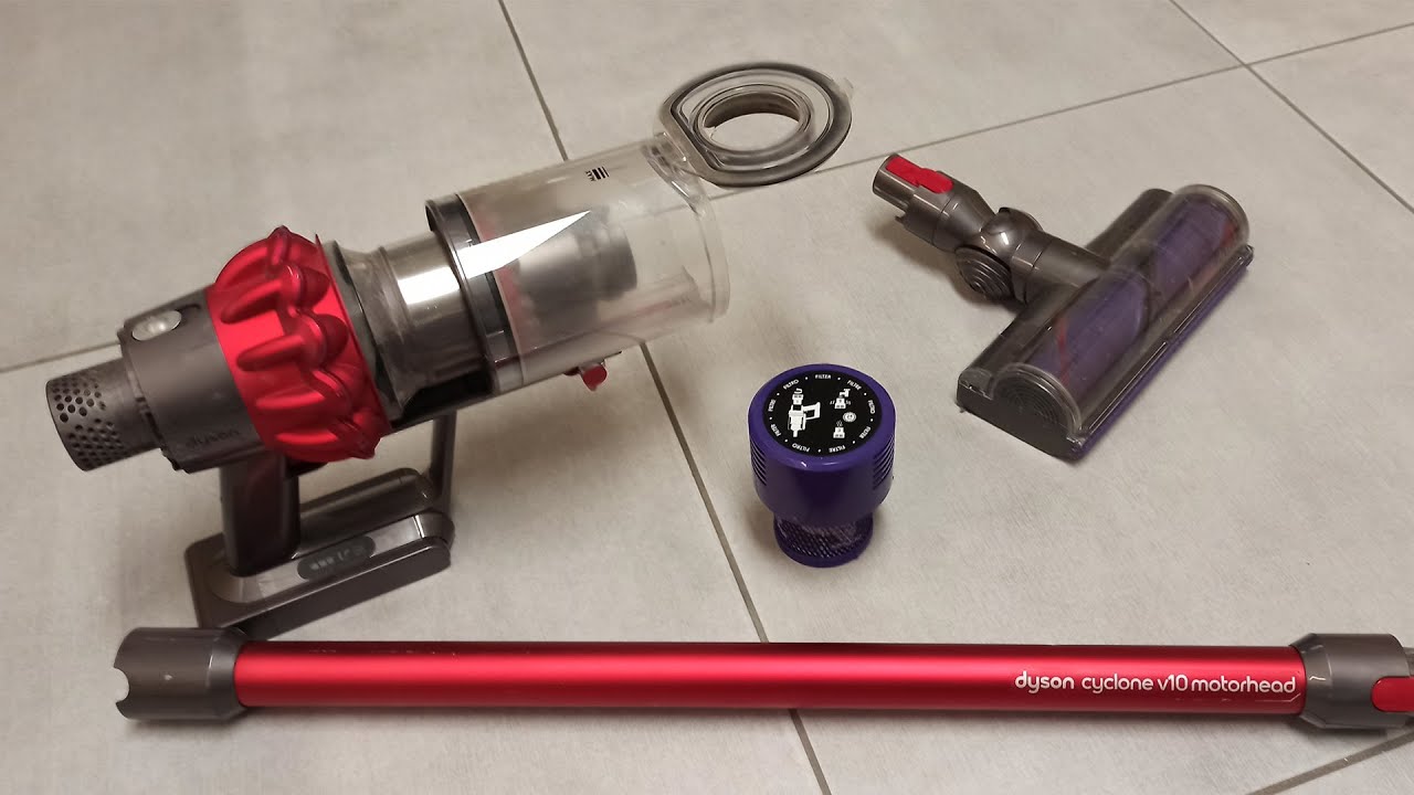 DYSON V9 V10 V11 V12 slim - How To Clean filter vaccum - nettoyage filtre aspirateur - YouTube