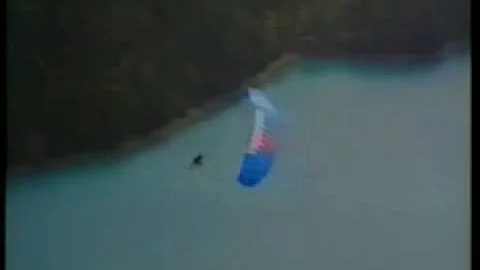 History of paragliding: Andrea with surfboard and ...