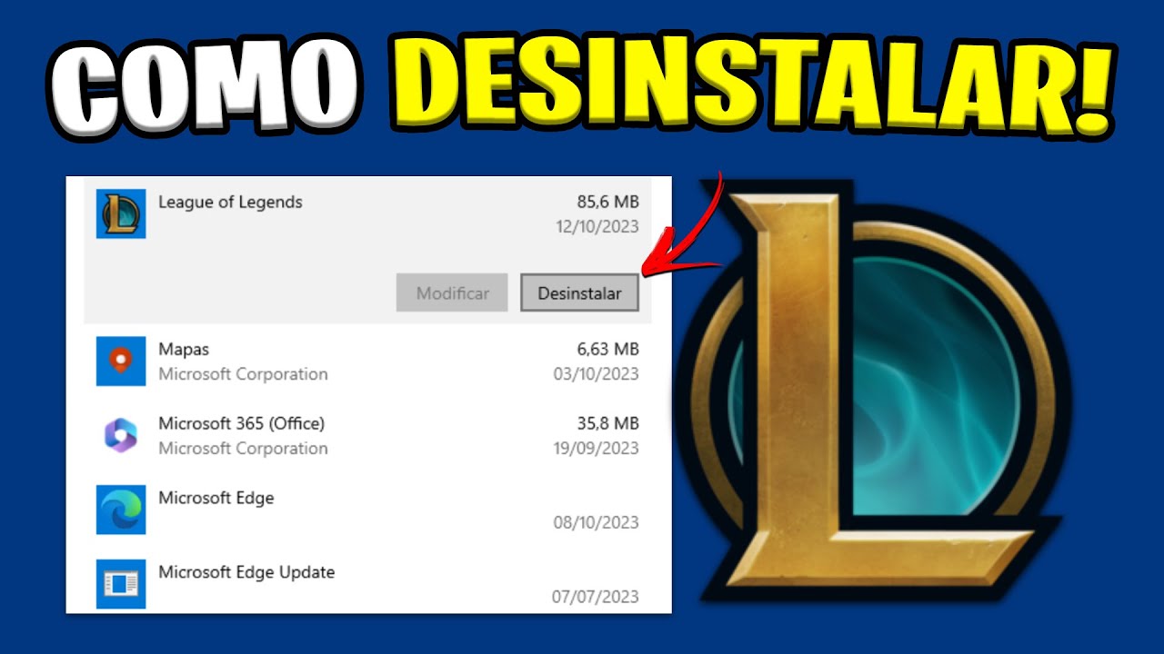 Como Desinstalar o League of Legends no PC! - Como Deleta o League of ...