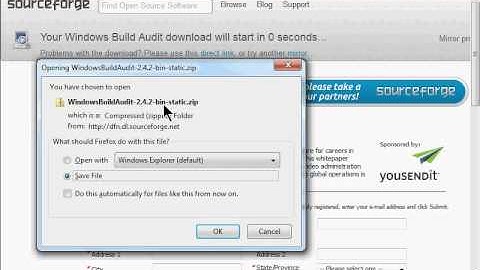 Windows Build Audit - Downloading and Simple Usage