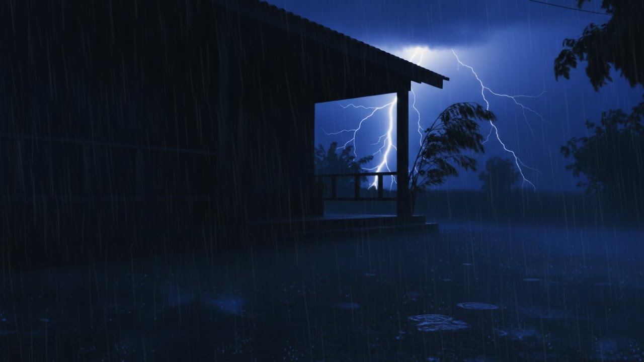 Rolling Thunder & Cabin Rain ⚡ | Peaceful Storm Ambience for a Gentle Night