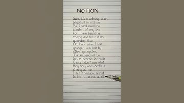 Notion Lyrics Song by The Rare Occasions #notion #therareoccasions #lyrics