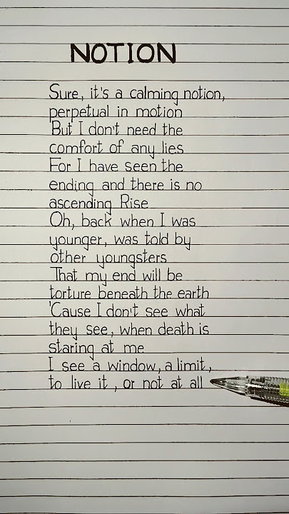 Notion Lyrics Song by The Rare Occasions #notion #therareoccasions #lyrics