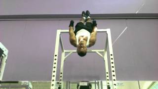 Upside down, vertical pull-ups
