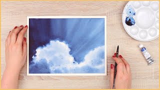 How to Paint Fluffy Clouds with Watercolors Step by Step Tutorial