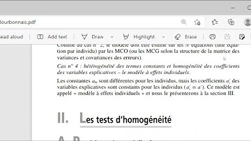 Economérie des données de panel: test de spécification de Hsiao