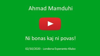2a de oktobro 2020 – Prelego de Ahmad Mamduhi