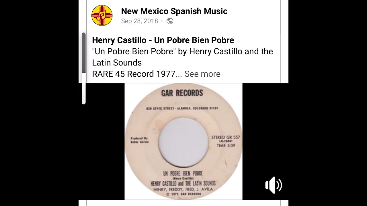 Un Pobre Bien Pobre by Henry Castillo and the Latin Sounds “Gar Record”