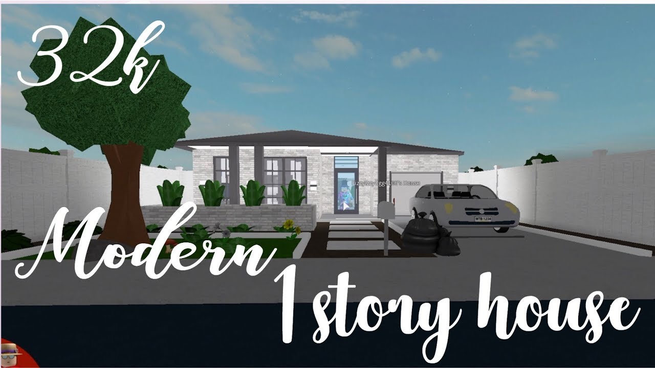 Bloxburg 1 Story Modern House No Gamepass Youtube - how to build a modern house in roblox bloxburg step by step