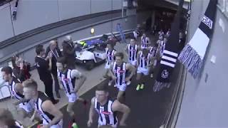 Collingwood magpies FC entering MCG AFL Grand final 2018