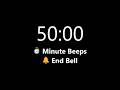 50 Minute Timer - Count Up with Minute Beeps (Soft Ending Alarm) | Mono Chrono