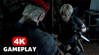 Resident Evil 4 Remake - Leon Vs Krauser Knife Fight 4K