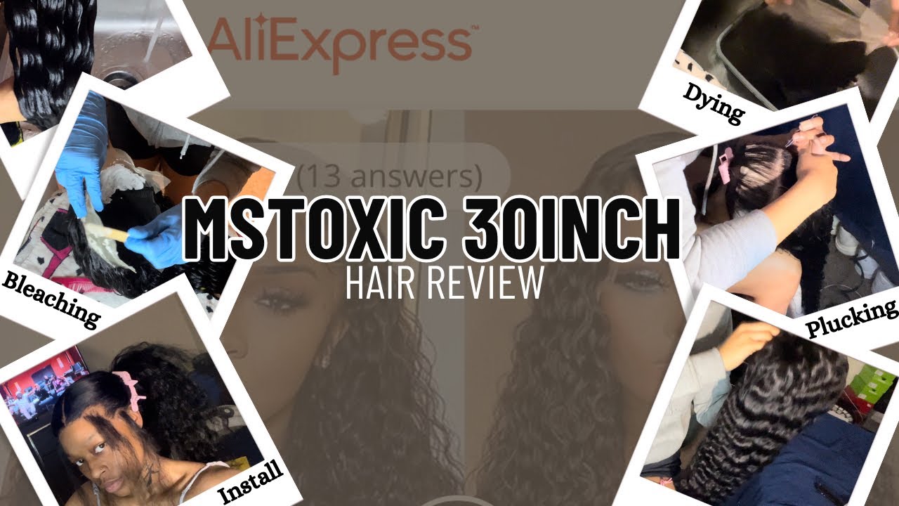 Detailed 30inch Deep Wave Frontal Wig Review | AliExpress ft. Mstoxic Hair