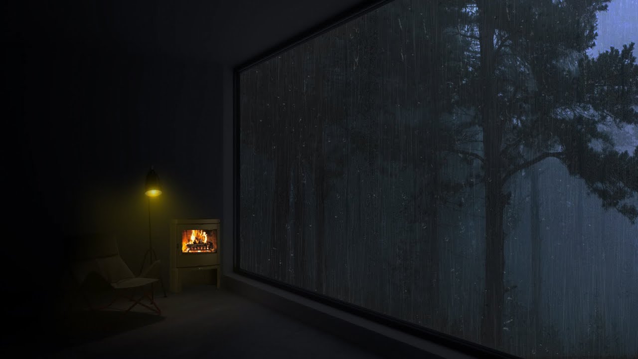 언덕 위 고급 아파트의 잔잔한 빗소리 창가에 내리는 비 (연속 재생 8시간) Rain Sounds at Night