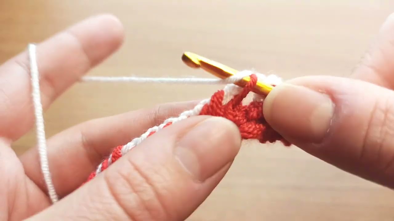 two-color very easy Tunisian knitting pattern