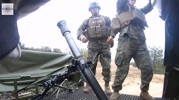 US Marines Setup 82mm Mortars on Latvian Bandvagn 206