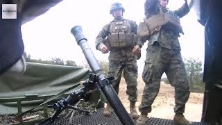 US Marines Setup 82mm Mortars on Latvian Bandvagn 206