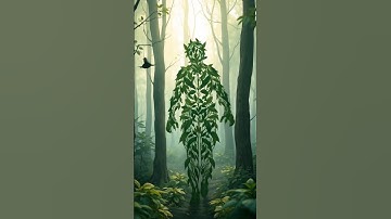 AI Created Art Video Animation of Green Leaves Man At Rainforest... #ai #art #nature #tree #forest