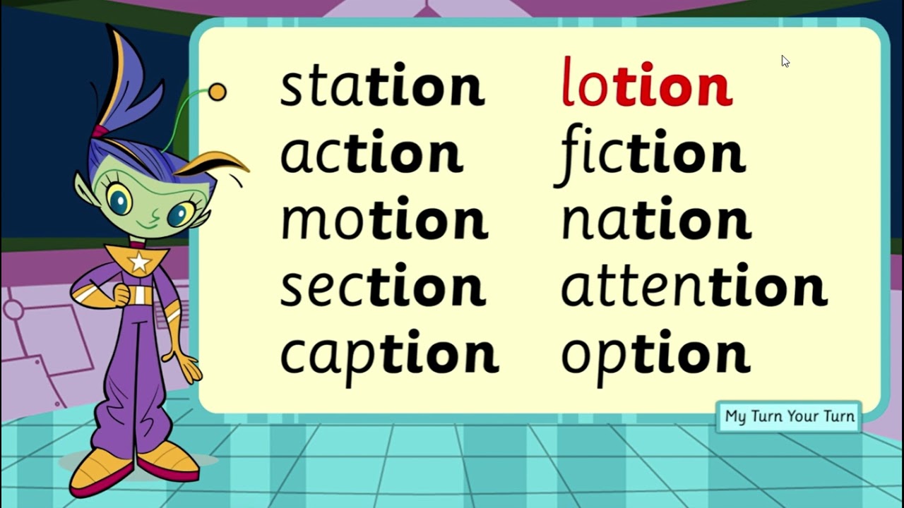 Download Spelling Zone words ending in -tion