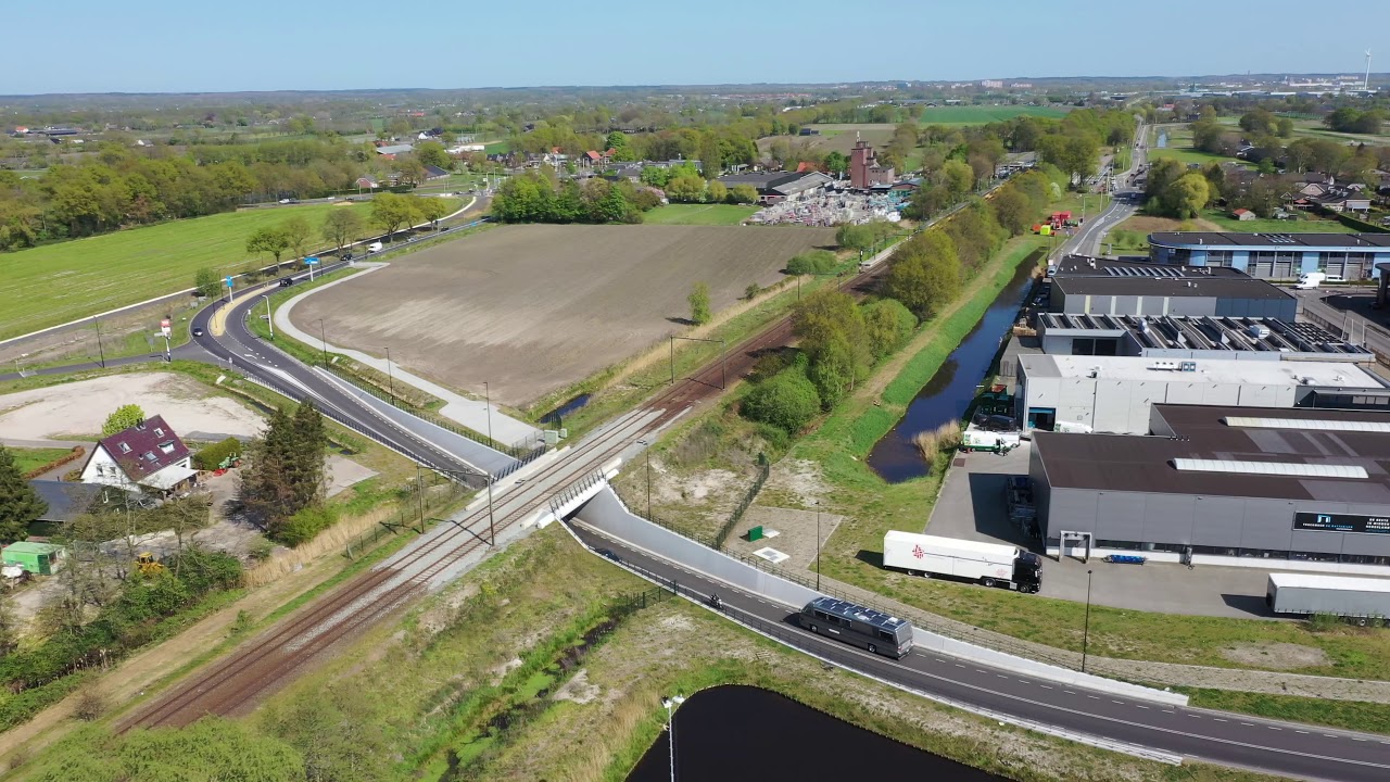 Dronevlucht spoor ondertunneling Veenendaal