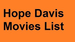 Hope Davis Movies List