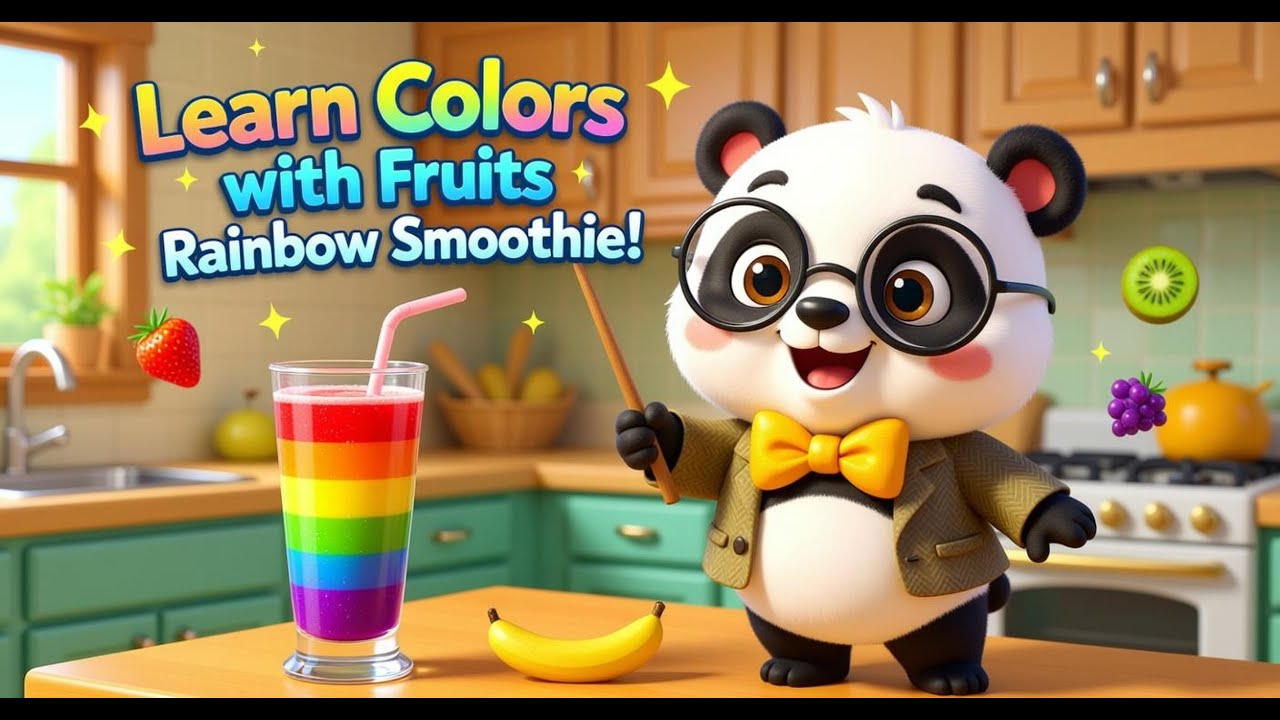 Learn Colors with Fruits 🌈🍎 | Professor Panda’s Rainbow Smoothie