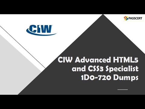 1D0-720 CIW Advanced HTML5 and CSS3 Specialist Dumps