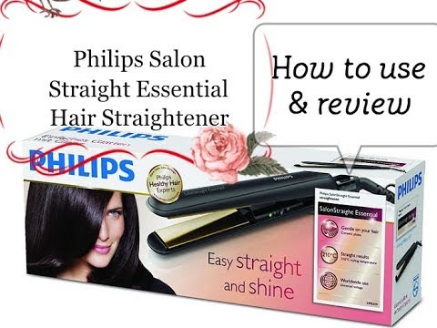 Hair straightening at home | Philips salon straight essential hair  straightner review/demo - YouTube