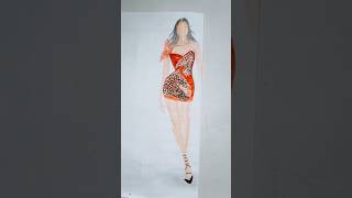 Red short dress illustration 💖 #illustration#sketch#celebrityfashion#trending #design#fashion#style