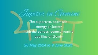 Jupiter in Tropical Gemini  ♊️  A quick stroll thru the houses for Sun, Moon, and Ascendant signs by Susan Hopkinson - Nurturing Transformation 1,718 views 1 month ago 2 minutes, 11 seconds