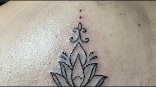 Match Highlights Display a Tattoo design featuring lotus flower combine with Unalome symbols..060126 #greenscreen