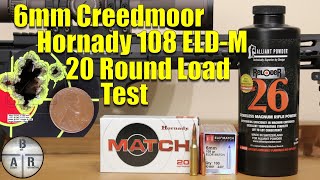 6mm Creedmoor - Hornady 108 ELD-M Match with Alliant Reloder 26