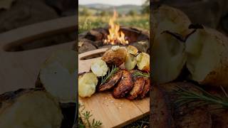 Steaks and Baked Potatoes | Kochen am Lagerfeuer: Saftige Steaks &amp; Kartoffeln #shorts #cooking