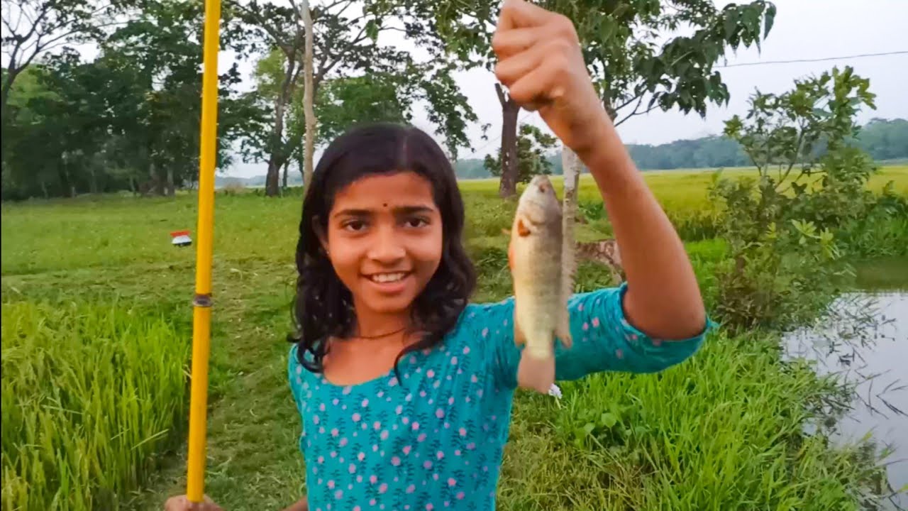 Real Hook Fishing Video | Village Girl Catching Fish With a Hook - YouTube