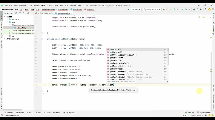 How to plot arrays (X and Y coordinates) on axes in your Android App without using dependencies?