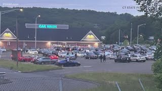Law enforcement monitoring street takeover in Vernon