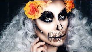 Day of the Dead | Dia de los Muertos | Sugar Skull Halloween Glam Makeup | mathias4makeup