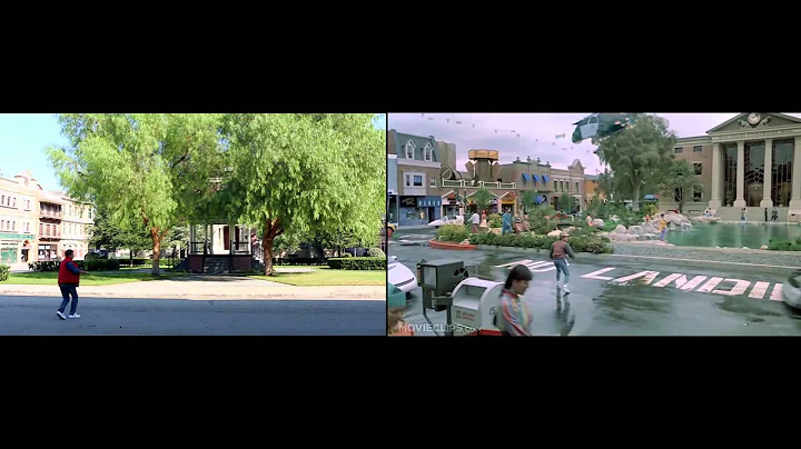 Back to the Future Courthouse Square Film Set  (then & now)