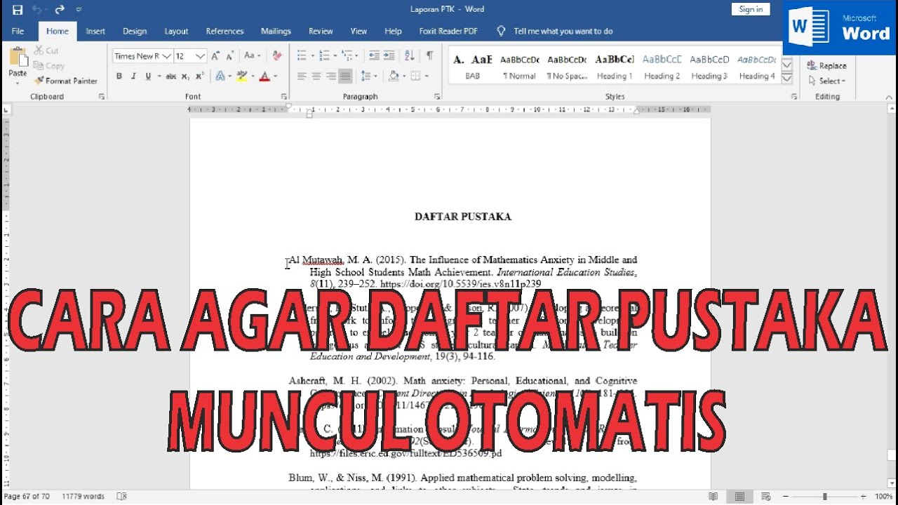 Tutorial agar daftar pustaka langsung muncul secara otomatis 