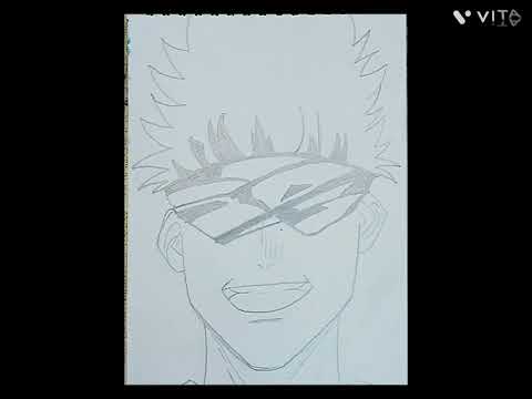 gojo drawing easy step by step 😱