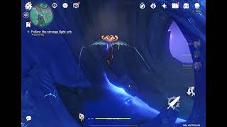 Blues of the Old World Follow the strange light orb Genshin Impact 