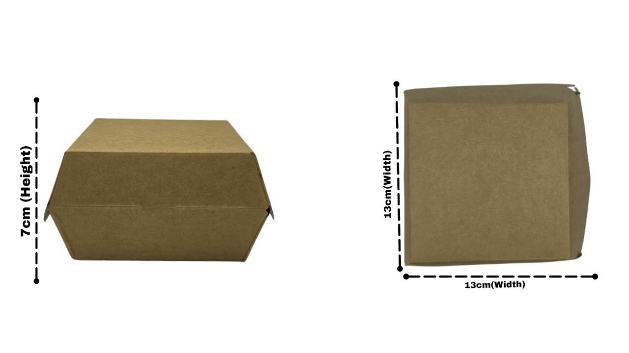 Kraft Burger Boxes 🍔 | Eco-Friendly, Grease-Resistant & Takeaway Ready!